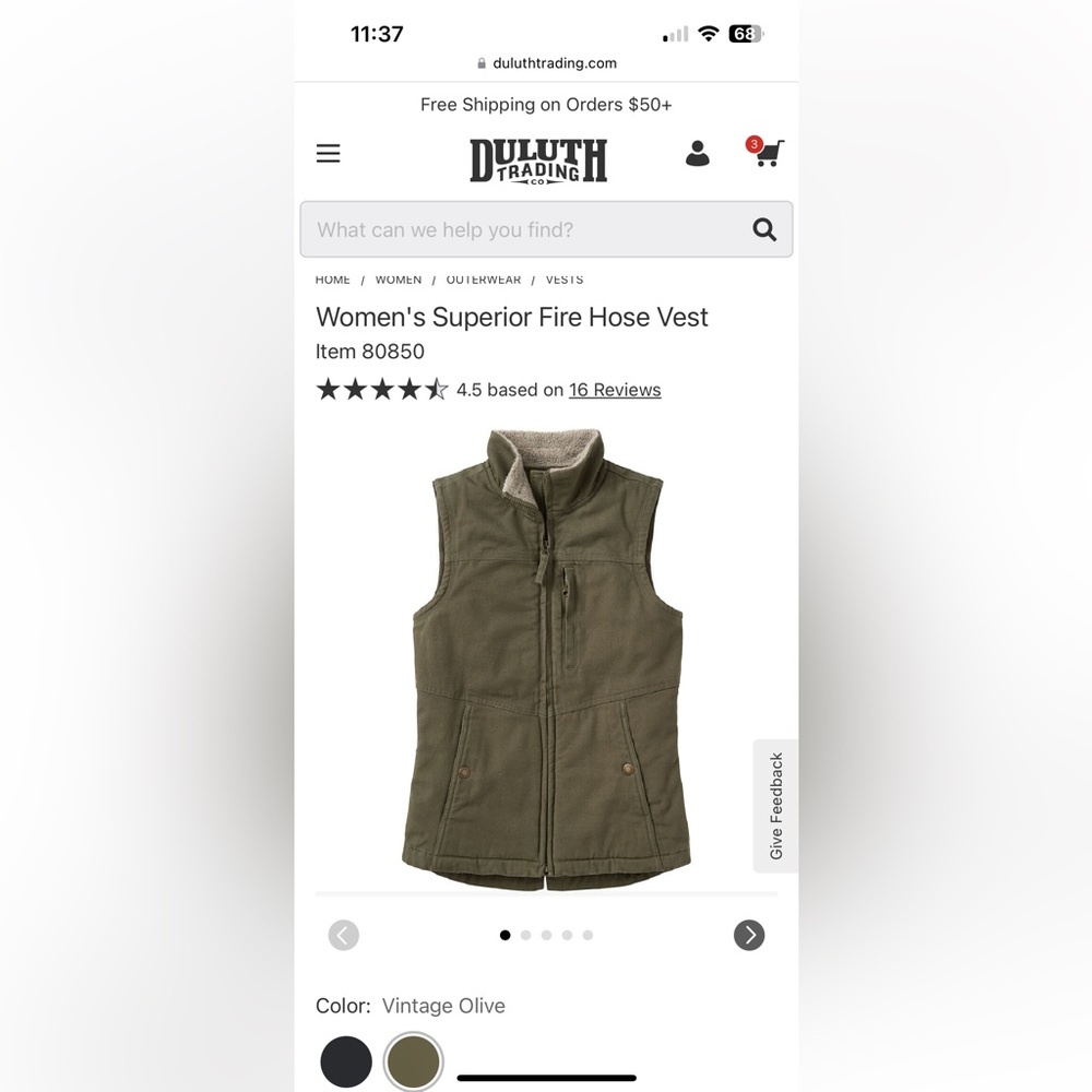 Duluth trading Co. Firehose work vest - size large - women’s